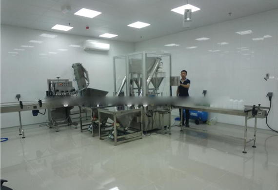 Double heads automatic powder jar filling machine