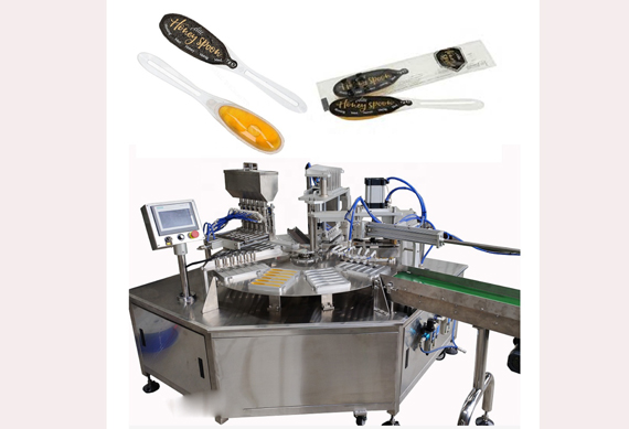 Automatic factory price honey spoon 6 nozzles filling sealing machine with CE ISO9001