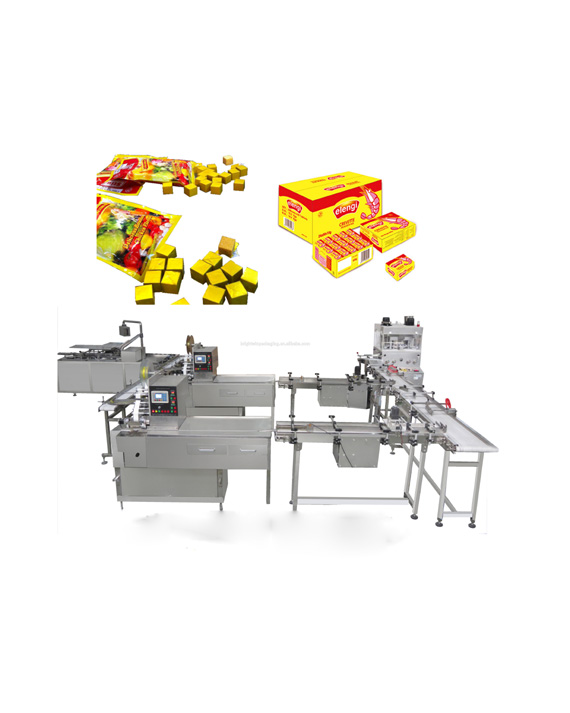 China supplier tablet pressing machine cube bouillon wrapping machine boxing machine with video