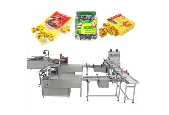 Chicken cube packing machine aluminium foil wrapping machine machine de cube bouillon with video