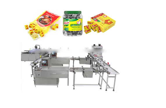 China Manufacturer seasoning cube making wrapping boxing bagging packing machine