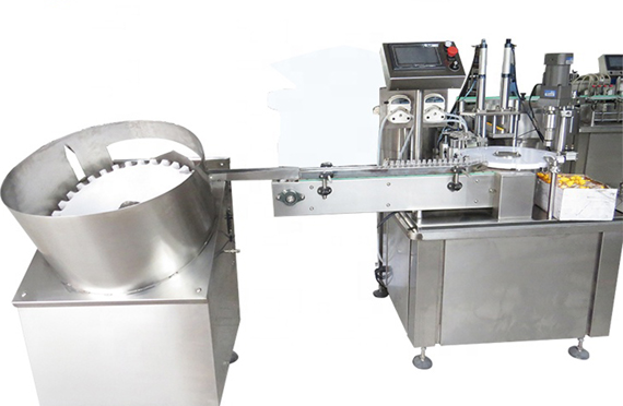 automatic iodine small volume bottle filling plugging and capping machine