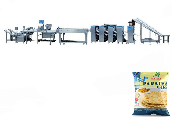 Automatic Flat Bread Roti Paratha Making Machine Line