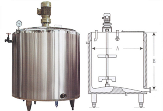 china 2000kg age tank for ice cream processing