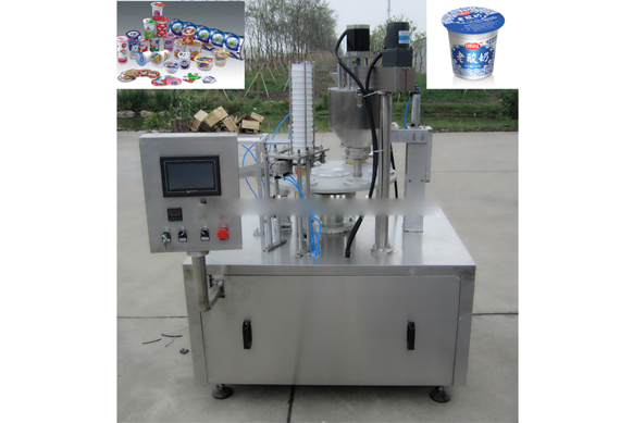 Automatic rotary yogurt cup sealing machine yogurt cup filling and sealing machine