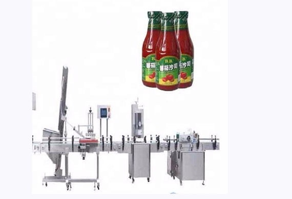 Strawberry jam square bottle labeling machine