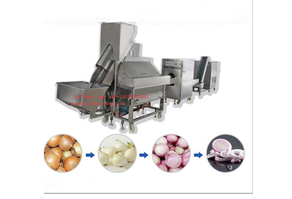 full automatic onion peeling machine with head cutting