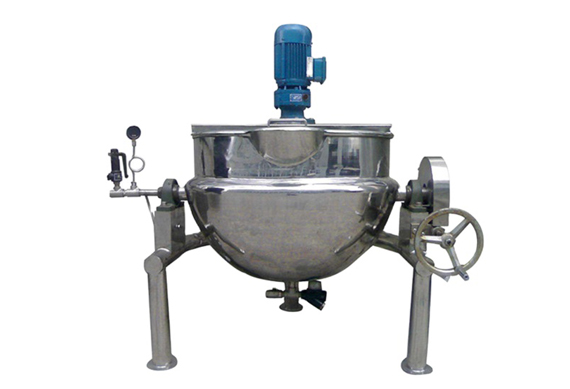 Vertical Steam Jacketed Kettle cooking pot with mixer