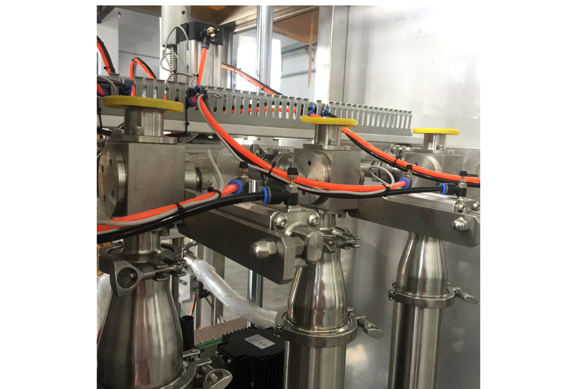 automatic dishwashing liquid bottle filling capping and labeling machine with video