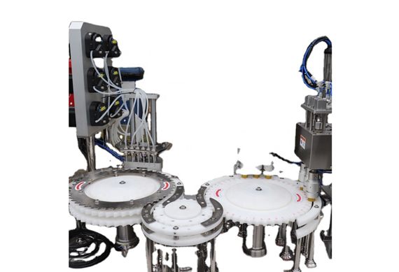 Automatic tubular bottle liquid aseptic filling production line