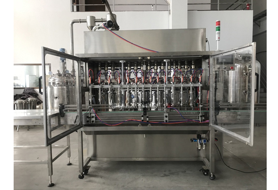 Hand wash piston filling capping and labeling line for 5L bottle