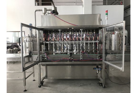 Antifreeze piston filling capping and labeling line for 5L bottle