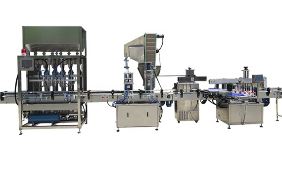 Antuifreeze filling spindle capping two sides labeling machines