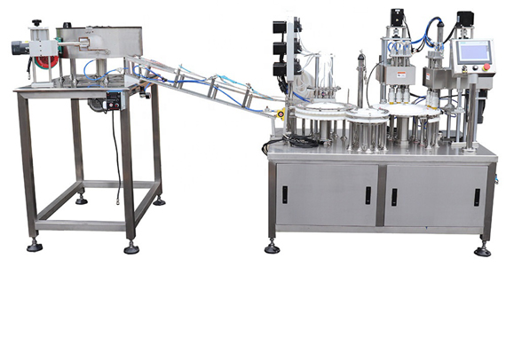 Automatic high speed small bottle filling capping and labeling machine