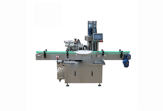 automatic laboratory liquid filling crown capping sealing sticker labelling machine