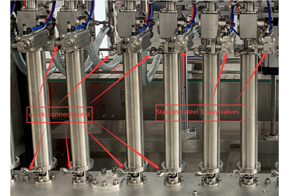 double heads liquid filling machine, pneumatic, stainless steel,double heads shampoo water oil automatic