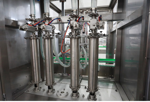 Refined olive oil piston filling capping and labeling line