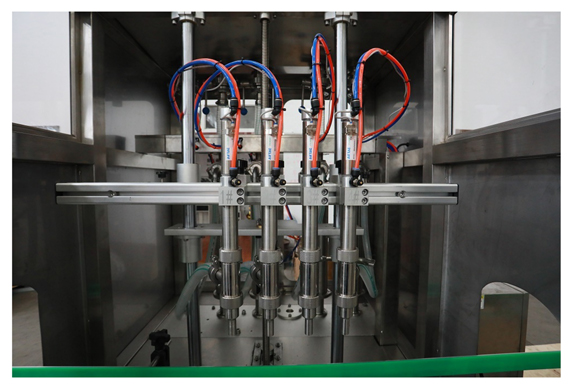 automatic grease bottle filling capping and labeling machine with video