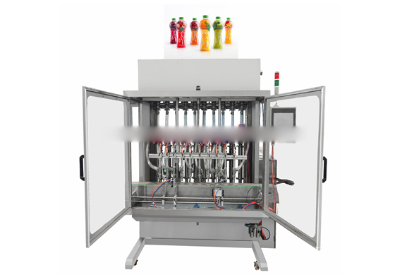 Automatic soy sauce bottle filling capping and labeling machine with video