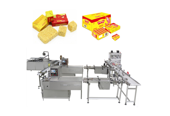 Automatic cube pressing machine wrapping machine boxing machines with video