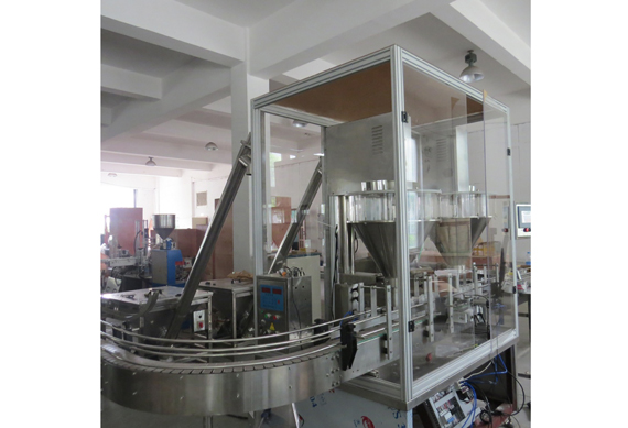 Automatic customized dry powder bottle filling machine filling capping labeling machine