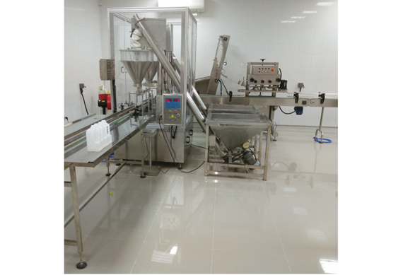 Automatic seasoning powder filling line spices powder filling capping labeling machine