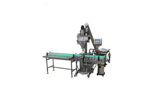 automatic organic juice powder bottle auger filling and capping machine