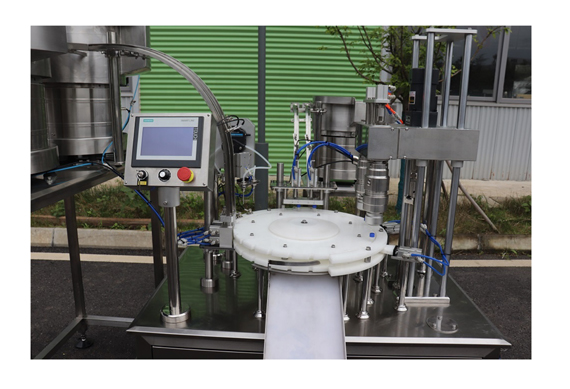 Automatic test PE bottle filling capping machine for perfume in spain