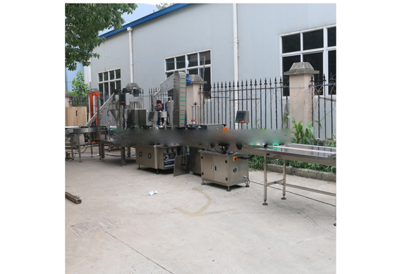 automatic talc powder filling sealing capping machine