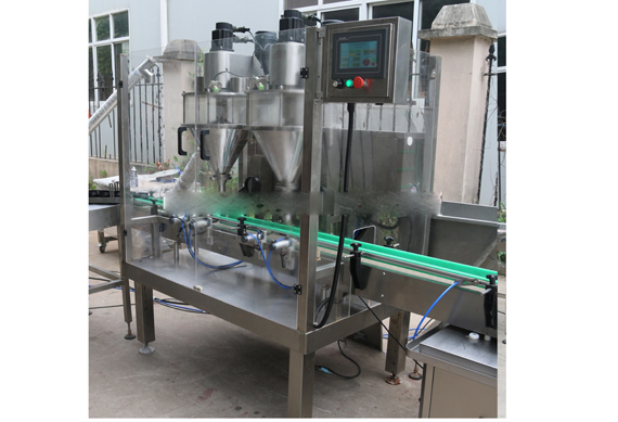 automatic talc powder filling sealing capping machine