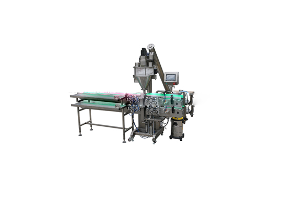 automatic bottle auger powder filling capping and labeling machine