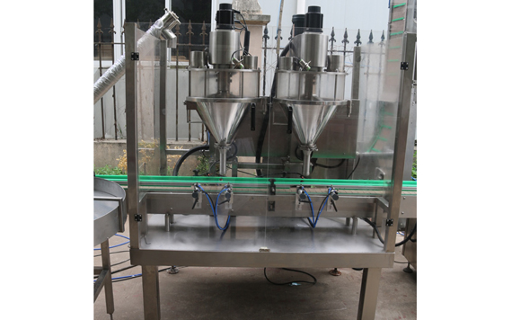 automatic auger coconut powder bottle filling capping and labeling machine
