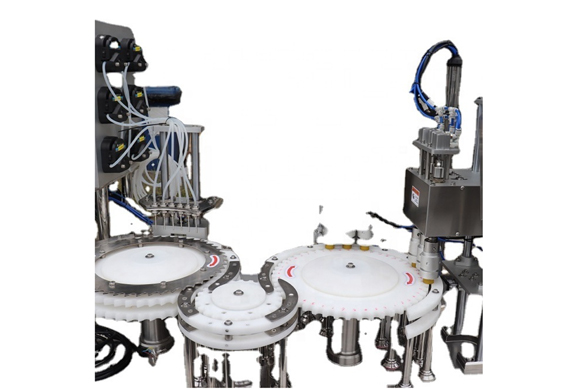 Automatic tube filler for test PE bottle filling capping labeling machine