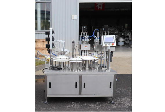 Automatic coffee powder bottle filling capping machine