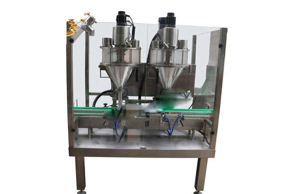 Automatic double head dry powder filling machine