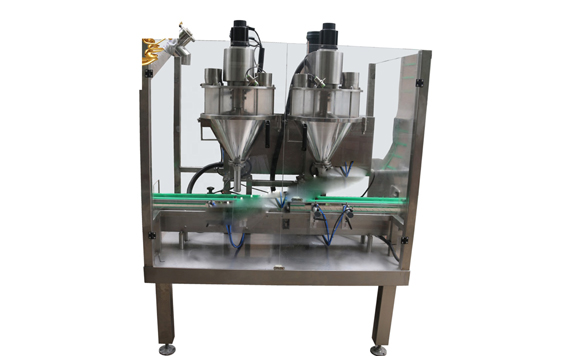 Automatic cocoa powder jar filling capping machine