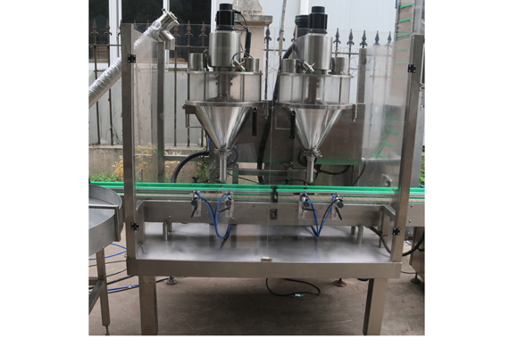 automatic egg auger powder bottle filling capping and labeling machine