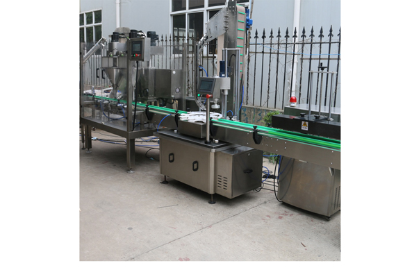 automatic egg auger powder bottle filling capping and labeling machine